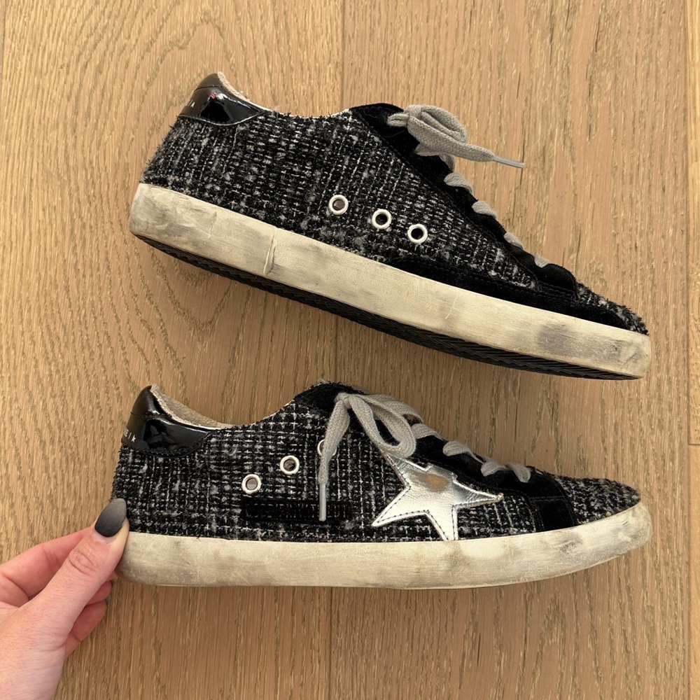 Golden Goose Superstar Low Top Tweed Sneakers 38 - Picture 2 of 10
